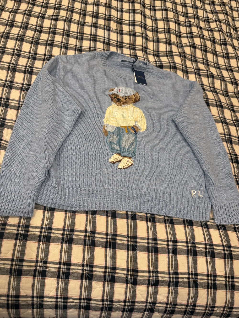 NWT women’s Polo Ralph Lauren Crewneck Sweater with Bear Motif - Picture 3 of 3